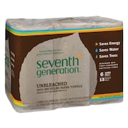 SEVENTH GENERATION Perforated Roll Paper Towels, 2 Ply, 120 Sheets, 9", Brown SEV 13737